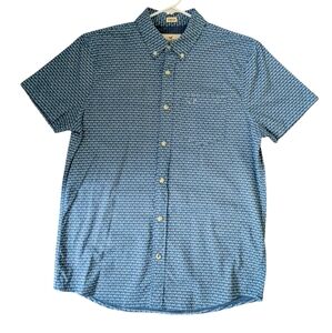 Hollister Blue Geometric Button Down Shirt
